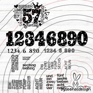 Zahlen 50-70 Plotterdatei SVG